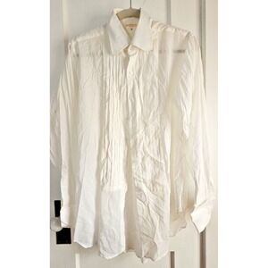 Vintage Burberry's  London RECD tuxedo dress shirt‎ pleated French cuff Sz 16